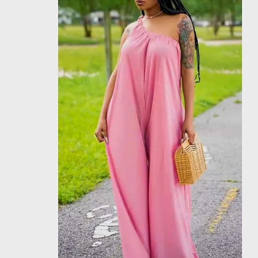 Elegant Pink Wide Leg Jumpsuit - Picture 2 of 7